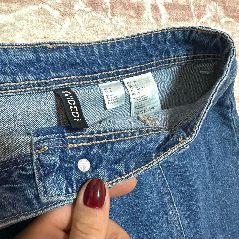 H&M Denim Button Front Skirt - Picture 3 of 6